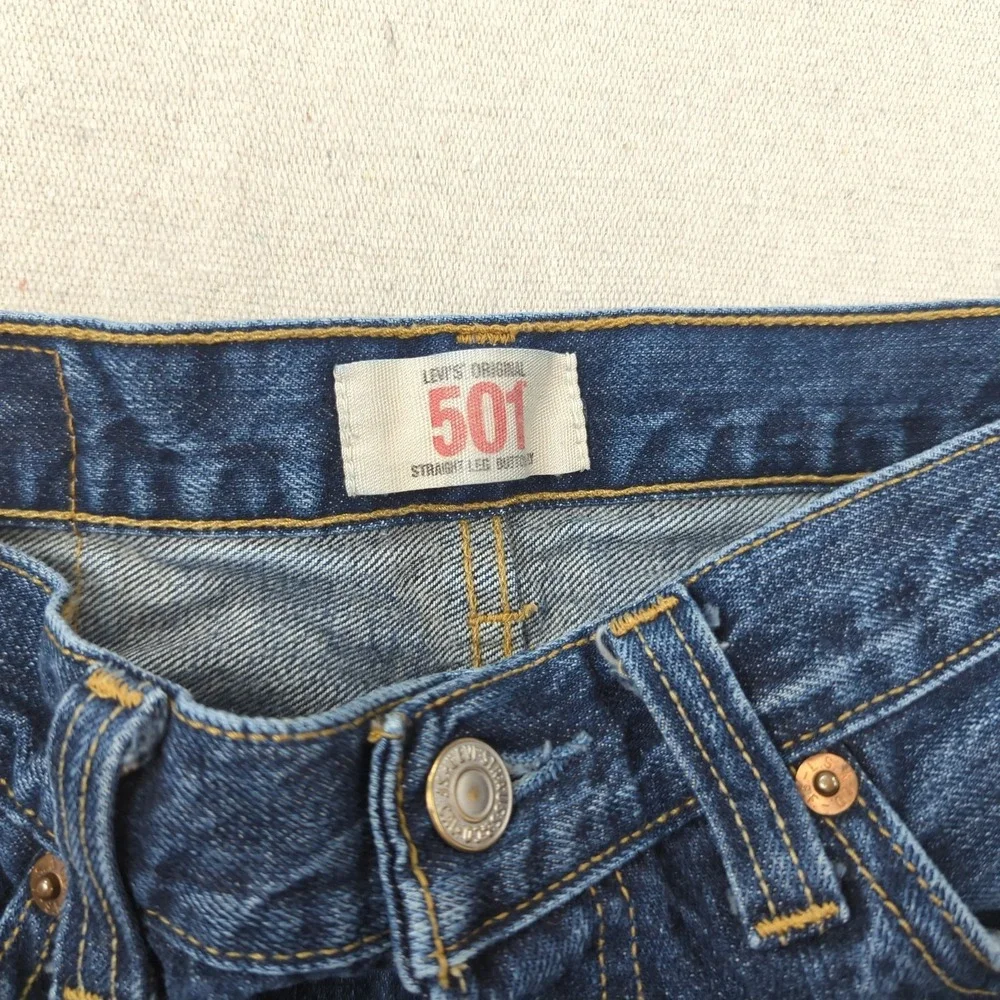 Levis 501 Jeans Mens 29x32 Blue Button Fly Classic American Casual Western
